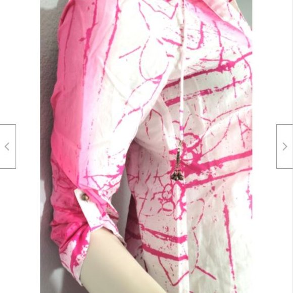 NWT L.A.M.B. Gwen Stefani Pink Splatter Hoodie Tunic 0 - Picture 3 of 9